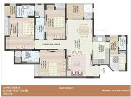 Floor Plans 3 BHK- 1670 sq ft