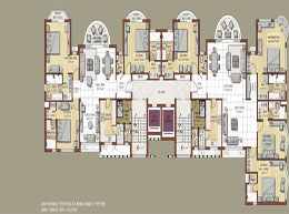 Floor Plans 9th, 13th & 16th Floor
4BHK+Family (Type B) and
3BHK+Family (Type B)