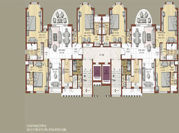 Floor Plans 4th, 6th, 7th, 10th,
12th, 15th & 18th Floor
3 BHK+Family( Type A)