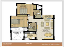 Floor Plans 2 BHK Plan_1150 Sq. ft.