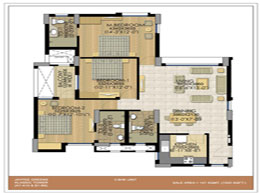 Floor Plans 3 BHK Unit_1520 Sq. ft.